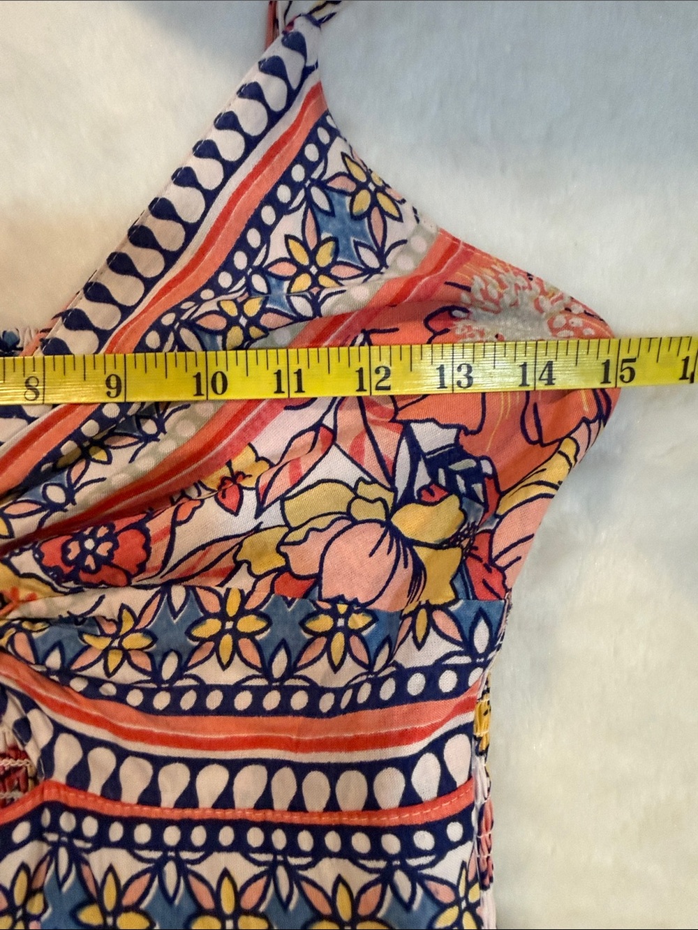 Angie Floral Boho Maxi Dress Twist Front Keyhole Smocked Back Size Small - Picture 11 of 12